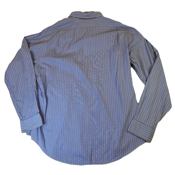 Polo Ralph Lauren Dress Shirt Mens XL 17 1/2 Blue White Button Up Pony - Picture 3 of 9